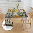 thumbnail image 2 of Acheng Aspen Trees Transition Between Autumn and Winter Snow-Covered Landscape Square Tablecloth Waterproof 100% Polyester Fiber 40*40, 2 of 8