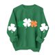 thumbnail image 1 of Suéteres de Manga Larga de Mujer con Cuello Redondo Impreso Suelto Casual para la Fiesta Del Día de San Patricio Y el Uso Diario, 1 of 6