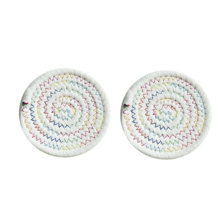 

Table Protection Coaster Thicken Heat-Resistant Round Drinks Water Absorbent Coasters Two Warm Color