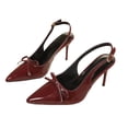 thumbnail image 5 of GERsome Women's Stiletto Heels Closed Pointy Toe Dress Pumps Elegant Slingback Wedding Pumps Formal Comfort Shoes, Wine Size 6, 5 of 9