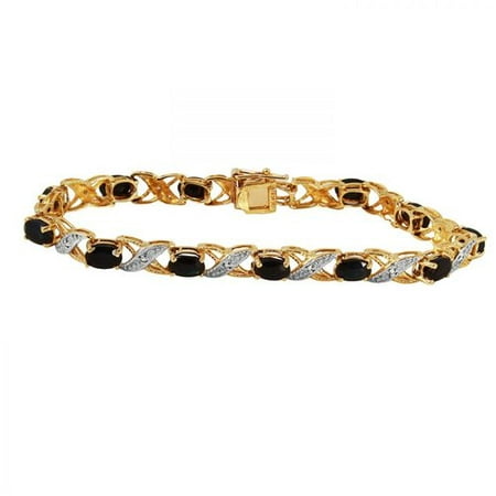 Ladies 7.26 Carat Diamond And Sapphire 10k Yellow Gold Bracelet