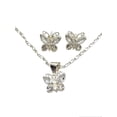 thumbnail image 1 of COLLAR DE MARIPOSA BLANCA DE PLATA Y ARETES, 1 of 4
