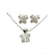 thumbnail image 1 of COLLAR DE MARIPOSA BLANCA DE PLATA Y ARETES, 1 of 4