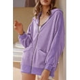 thumbnail image 3 of Chaqueta Eytino de punto gofrado para mujer, talla grande, 2 unidades, color morado, 3 of 6