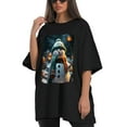 thumbnail image 4 of Plus Size Shirt for Women Black Tops for Women Oversized Short Sleeves Shirt for Women Snowman T Shirt Crewneck Shirt for Women L, 4 of 5