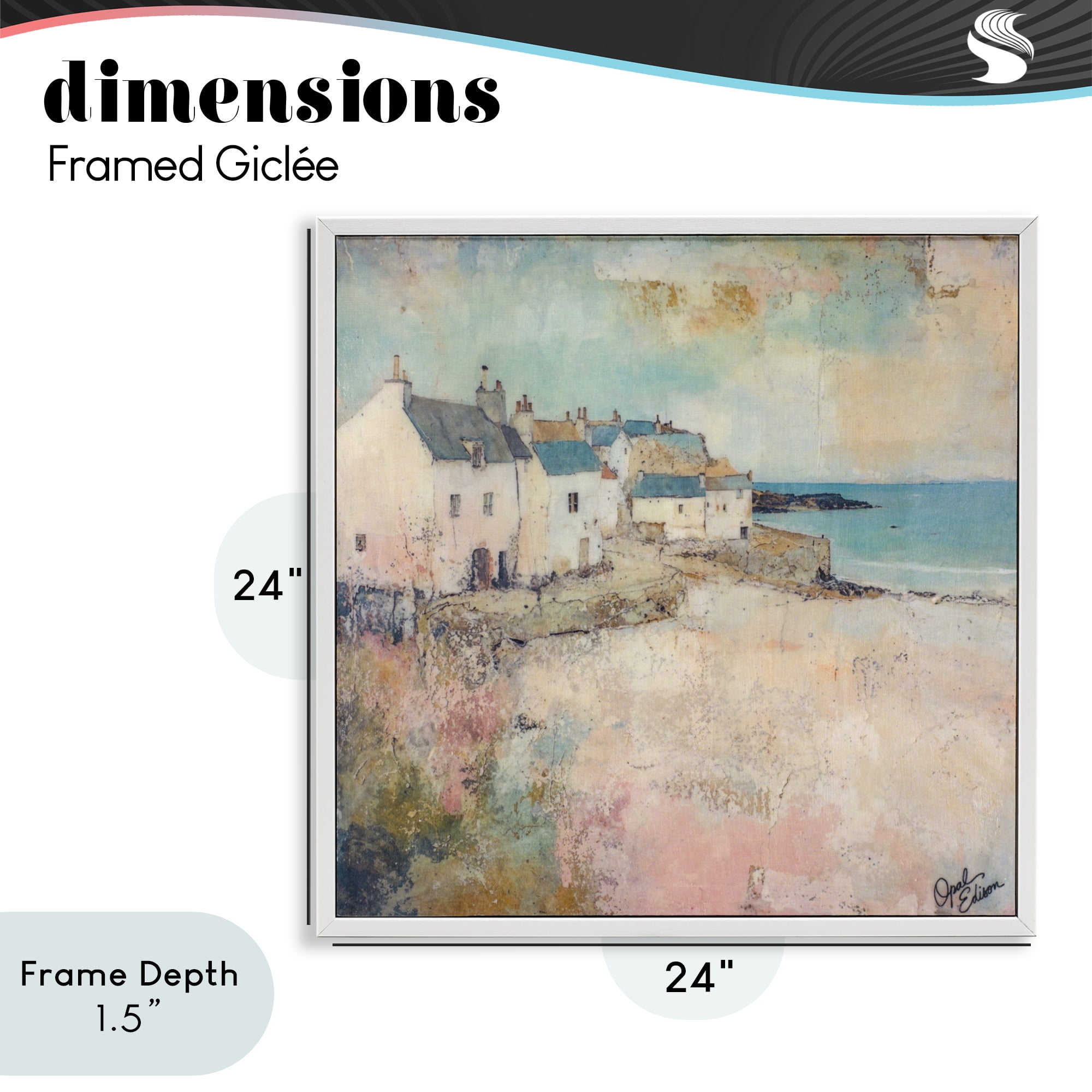 Stupell Industries Town Corner Architecture White Framed Giclee Art, design by Opal Edison