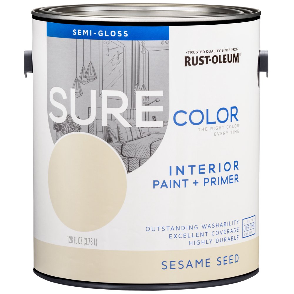 RustOleum Sure Color Sesame Seed, Interior Paint + Primer, SemiGloss