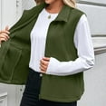 thumbnail image 4 of Zunfeo Women Fleece Vest Sofy Warm Fall Winter Sleeveless Jackets,Collar Zipper Outerwear with Pockets Green M, 4 of 9