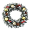 thumbnail image 2 of Corona navideña Corona navideña artificial Corona para puerta de entrada Bayas rojas Navidad, 2 of 9