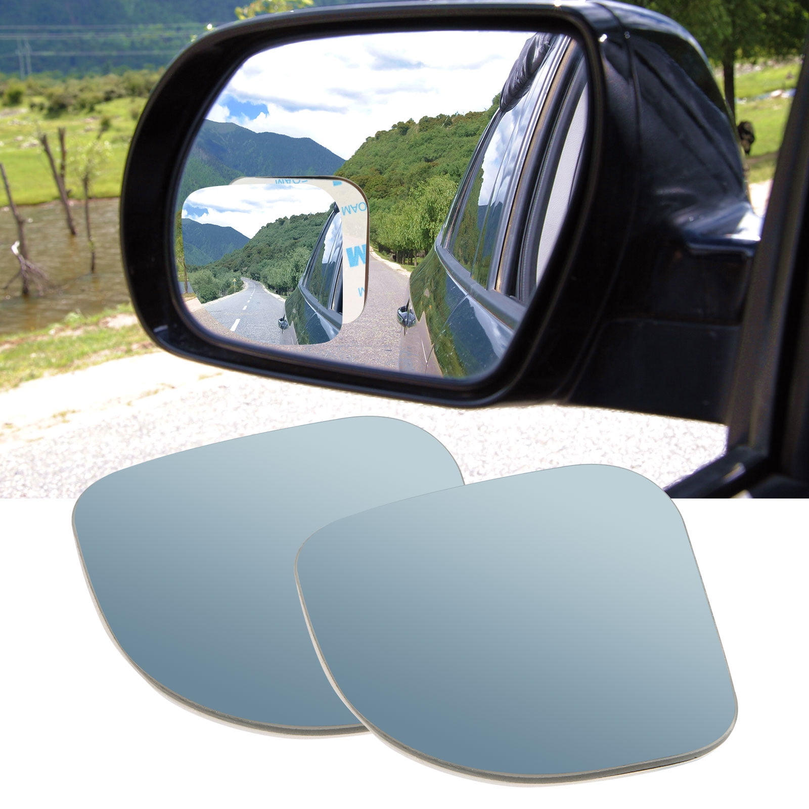 2 Pack Wide Angle Mirror Adjustable Convex Rear View 360 Rotate Universal Vehicles Car Blind