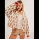 thumbnail image 2 of Chaqueta Acolchada Corta con Estampado Floral Vintage para Mujer, Chaqueta Corta Abierta Al Frente, Ropa de Abrigo Naranja M, 2 of 3