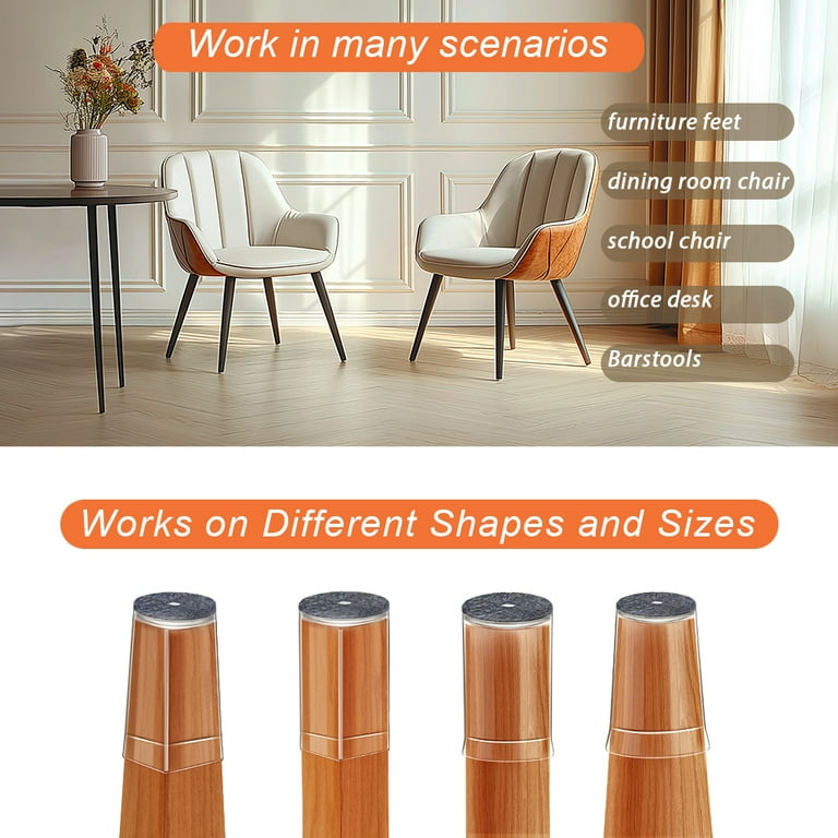 32 Pcs Chair Leg Floor Protectors Bar stools Leg Protectors Caps Dining Room Chair Leg Protectors for Hardwood Floors Chair Leg Covers Silicone