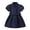 Navy, variant on Girls School Uniform Shirt Dress, Puff Short Sleeve Lapel Collar A-Line Midi Dress with Matching Belt, Solid Color Preppy Outfit for Back to School Daily Outdoor Wear(Khaki,6-7 Years)
