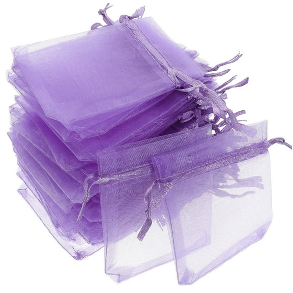 LEORX  Organza Gift Bag Christmas Packing Bags Wedding Favor Candy Mini 9x7x0.1cm Purple