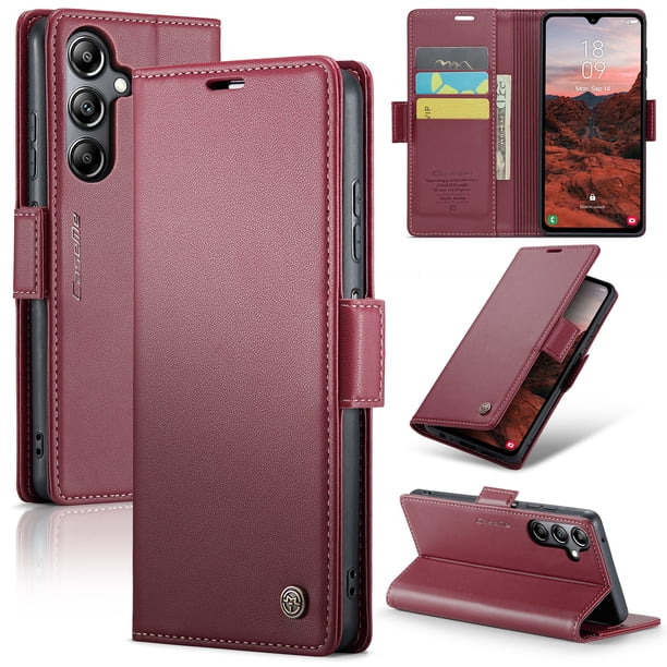 CaseMe Funda de Cuero For Samsung Galaxy A05S con Bloqueo RFID, Funda For Samsung Galaxy A05S para Mujer y Hombre, Tarjetero con Cierre Magnético, Funda Tipo Folio For Samsung Galaxy A05S