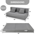 thumbnail image 2 of Bingirl Canapé-Lit Pliant Convertible, Format Grand Lit, Fauteuil Futon avec Oreiller, 2 of 8