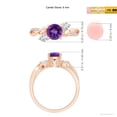thumbnail image 6 of ANGARA Natural Amethyst and Diamond Twisted Vine Ring in 14K Rose Gold for Women (Size-6mm) | February Birthstone, Birthday, Anniversary, Jewelry Gift for Women | Natural Amethyst Ring, 6 of 10