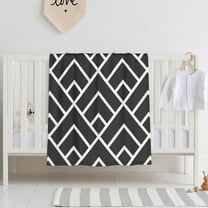 ZNDUO Baby Blanket, Soft and Cosy Polyester Blanket 40 x 30 Inch Baby Throw Blanket, Gray Triangle Element Pattern