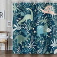 thumbnail image 4 of Kids Shower Curtains,Funny Dinosaur Shower Curtains, Cute Dinosaur for Boys Girls, Green Plant Leaf Flowers Colorful Bathroom Decor with Hooks Waterproof Fabric Polyester Bathtub Decorative, 4 of 6