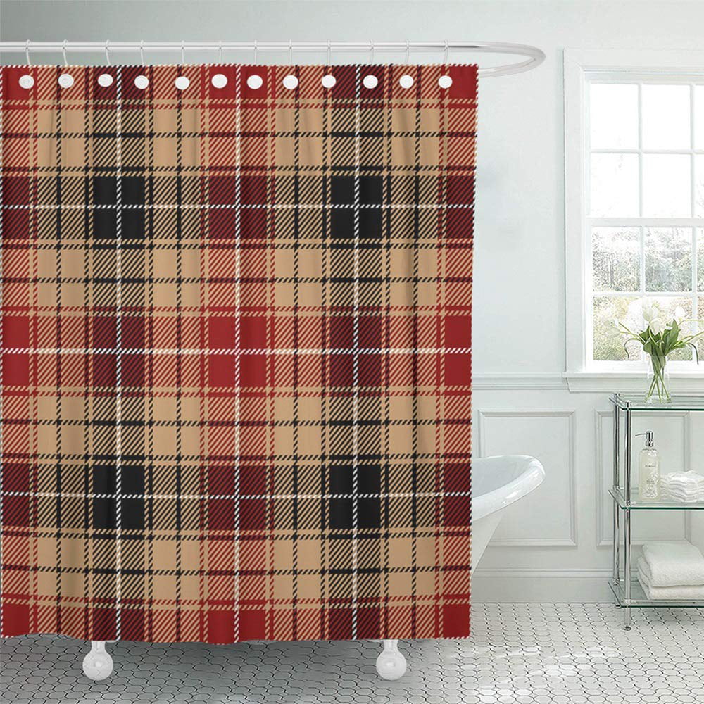 PKNMT Black Flannel Red and Beige Scottish Woven Tartan Plaid Abstract ...
