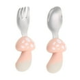 thumbnail image 1 of Vajilla complementaria para niños, juego de tenedores de silicona, cuchara de alimentación de acero inoxidable 304, 1 of 5