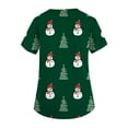 thumbnail image 4 of Garbnen Christmas Women Scrubs Top V Neck Short Sleeve Workout Top Thanksgiving Holiday Nurse Uniform with Pockets S-5XL, 4 of 5
