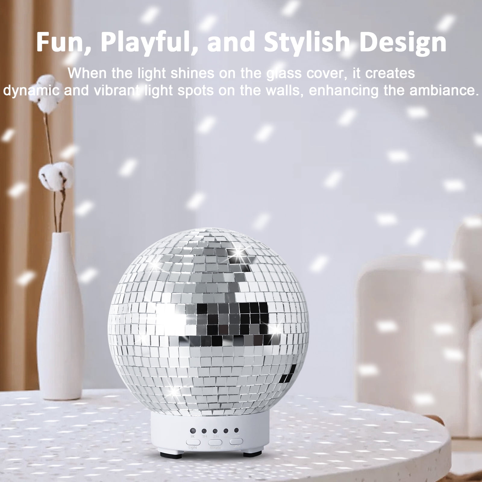 Essential Oil Diffuser Aromatherapy Diffuser – 100ml Rotating Disco Ball  Diffusers for Essential Oils with Whisper Quiet Operation, Waterless Auto  Shut-Off, Timer Setting & 7 Colors Led Light 
