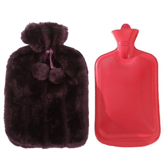 Hot Water Bottle Rubber with Soft Cover (2 Liter) Hot Water Bag for Cramps, Pain Relief, Removable Hot Cold Pack Hot Water Bed Warmer