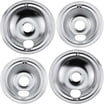 Whirlpool Electric Range Burner Drip Pans & Elements Set - W10290350 & W10290353 Porcelain Bowls + MP22YA Burner Units | Fits Amana, Maytag, KitchenAid