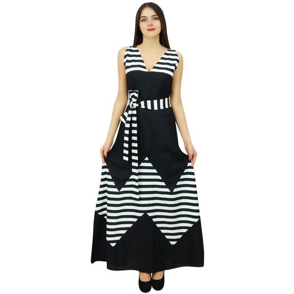 Bimba Womens Long Maxi Dress Sleeveless Black Rayon Gown Chic Holiday Clothing