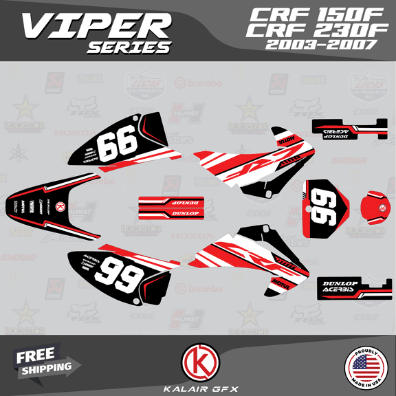 Kalair GFX Graphics Kit for Honda CRF150F (2003-2007) Viper Series
