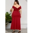 thumbnail image 2 of Plus Size Crossover Off-Shoulder Split Dress, 2 of 9