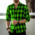 thumbnail image 1 of Cárdigan de solapa con estampado de cuadros para hombre, ropa informal de moda para uso diario, camiseta de manga larga para fiesta de calle para hombre, superventas, 1 of 6