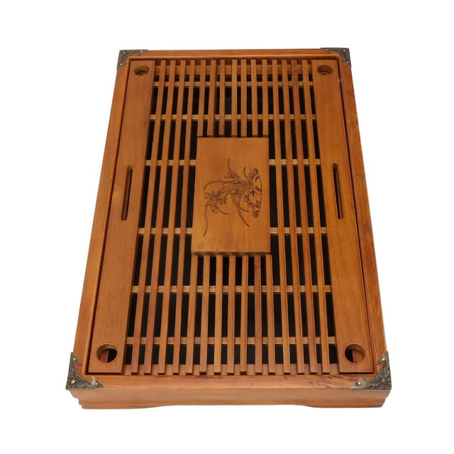 Tea Drainage Tray, Chinese Style Kongfu Tea Tray Protection For Household Use Yellow