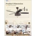 thumbnail image 2 of Zardon 52 inch Ceiling Fan with Light and Remote Control, Brown Finish, Quiet 6-Speed DC Motor, Reversible Blades for Indoor, 2 of 8