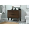 thumbnail image 2 of Elegant Decor Boise 36" MDF Single Bathroom Vanity with Backsplash in Walnut, 2 of 8
