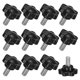 thumbnail image 1 of Uxcell 12-Pack de perillas de sujeción en forma de estrella, tornillo de ajuste manual de rosca macho 1/4"-20 x 12mm para maquinaria/electrónica/muebles/base de paraguas [Negro], 1 of 1