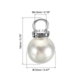 thumbnail image 2 of Unique Bargains Pendentifs Perles Factices 12 mm, Lot de 100 Perles Rondes Imitation Perle avec Strass, Argent Blanc, 2 of 6