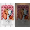 thumbnail image 2 of Caroline's Treasures LH9152CNL Basset Hound Hearts Love and Valentine's Day Portrait Ceramic Night Light, 6x4x3",, 2 of 2
