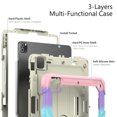 thumbnail image 6 of Case for iPad Pro 12.9 2022/2021/2020/2018 6th/5th/4th/3rd Gen with Screen Protector, 360 Degree Rotating Kickstand Hand Strap Shockproof Cover with Shoulder Strap, Rainbow Pink, 6 of 7