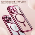 thumbnail image 3 of JETech Electroplated Case for iPhone 13 Pro 6.1-Inch, Camera Lens Full Protection, Compatible with MagSafe Wireless Charging, Shockproof Soft TPU Phone Cover (Rose Red), 3 of 7