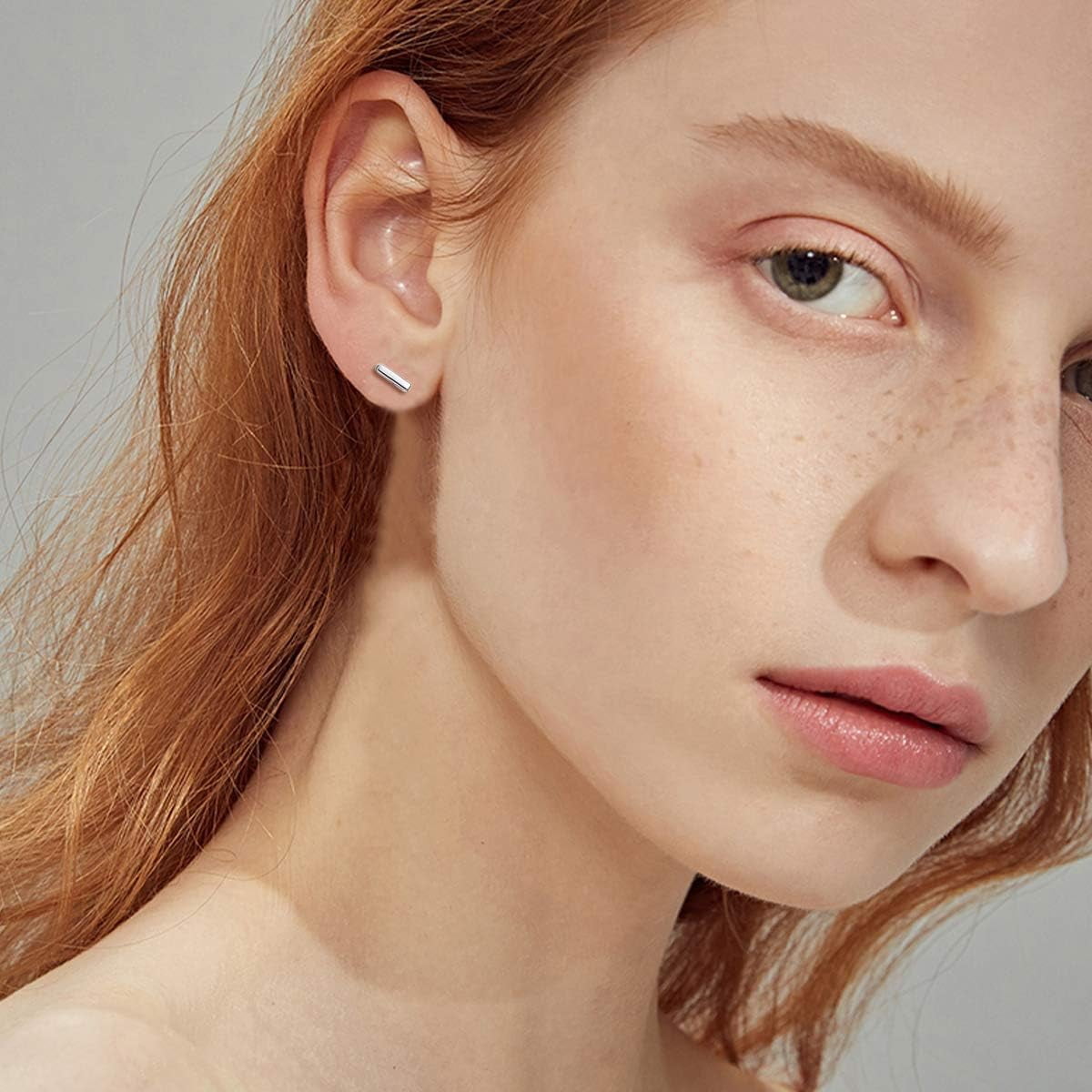 ChicSilver Bar Earrings for Women Men 925 Sterling Silver Ear Studs Ladies Simple Stud Earrings Hypoallergenic Jewelry Gift