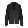 thumbnail image 6 of QHFBli Womens Winter Linened Hoodies Long Sleeve Button Down Jackets with Pockets Oversized Sherpa Fuzzy Warm Coats, 6 of 6