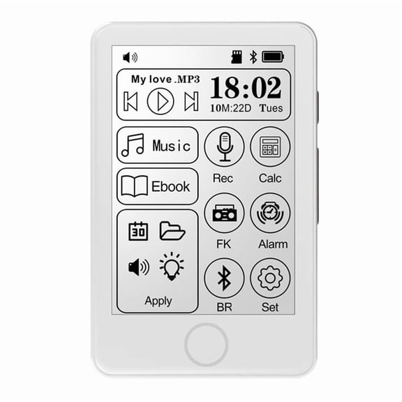 Portable MP3 Player Music Player Ink Screen E-Book Reader Dictionary 2.8-Inch Touch Digital Bluetooth Radio Car
