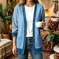 thumbnail image 2 of uublik Women's Cardigan Sky Blue Casual Long Sleeve Button Down Classic Jacket Fall Coat, 2 of 5
