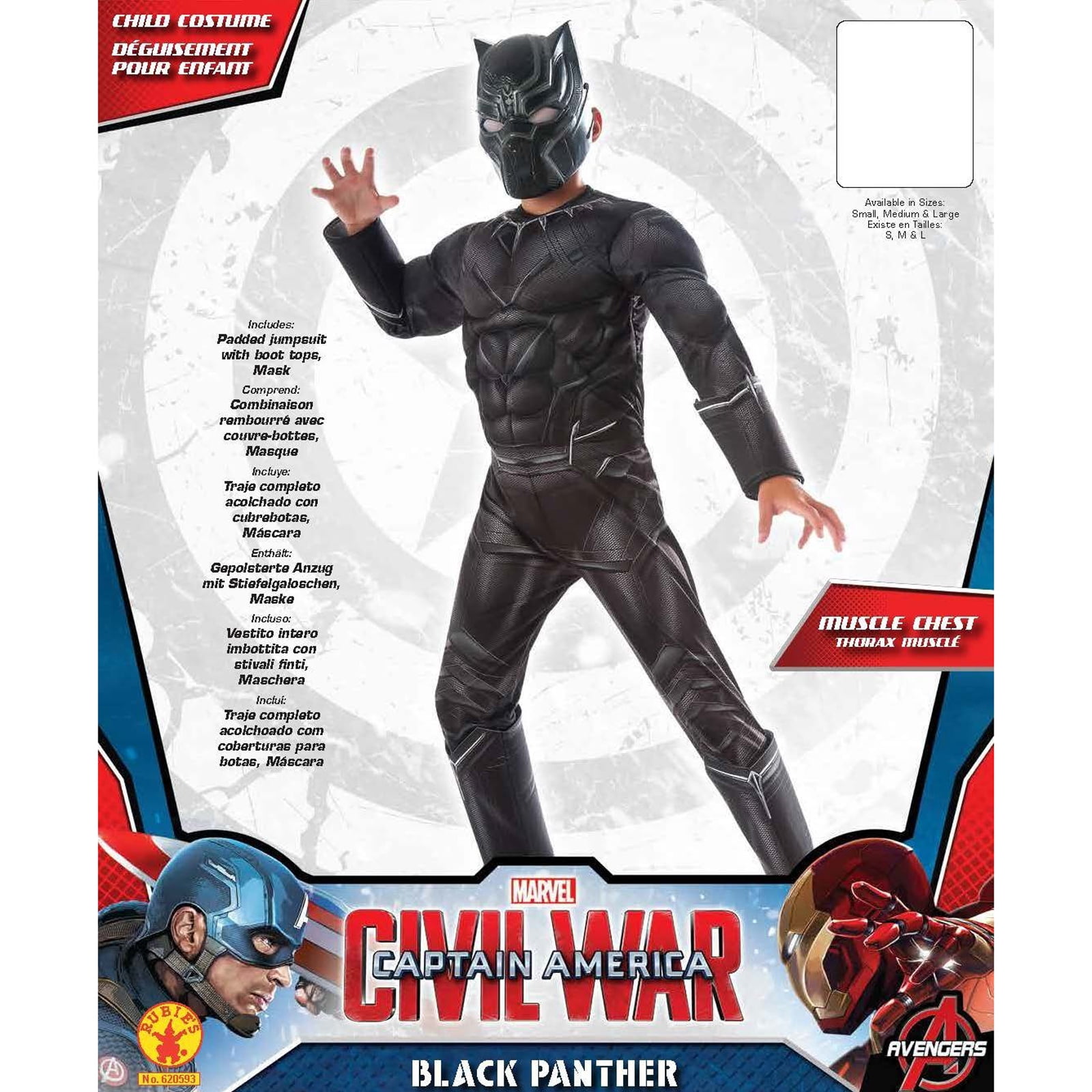 Captain America Black Panther Costume Cosplay Suit For Kids & Adult