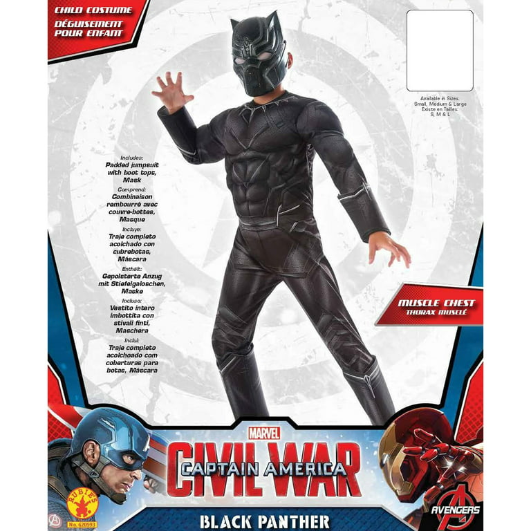 Rubies Marvel Captain America Civil War Black Panther Deluxe Boys Costume 
