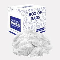 SupremePlus New Knit T-Shirt Cleaning Wiping Rags 10 lbs Box of Rags Commercial Garage Multipurpose Reusable Cotton Dust Cloths, White, 70 Count