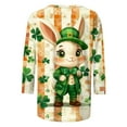 thumbnail image 4 of HOMBOM Womens St.Patricks Day Shirts Spring Irish Graphic Tees 3/4 Sleeve Orange Crewneck Shamrock Print Trendy Tops for Women, 4 of 5