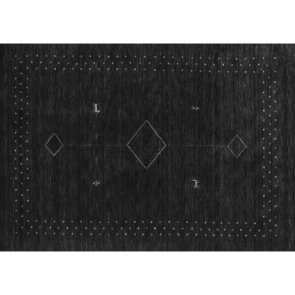Ahgly Company Indoor Rectangle Abstract Gray Contemporary Area Rugs, 2' x 5'